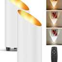 Abovizo 2 Pack Uplighting Indoor, 7W LED Floor Can Lights with Remote, 5.9ft Cord Plug-in Spotlight for Indoor Plants, Wall & Art, 3 Color Temps, Auto-Loop Timer, Memory Function, Non-replaceable Bulb