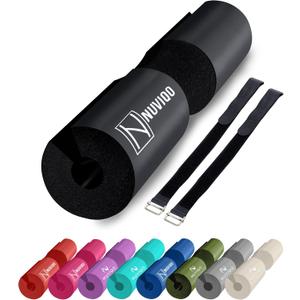 Barbell Pad Squat Pad for Lunges and Squats - Hip Thrust Pad for Standard and Olympic Bars - Provides Cushion to Neck and Shoulders While Training (Black)