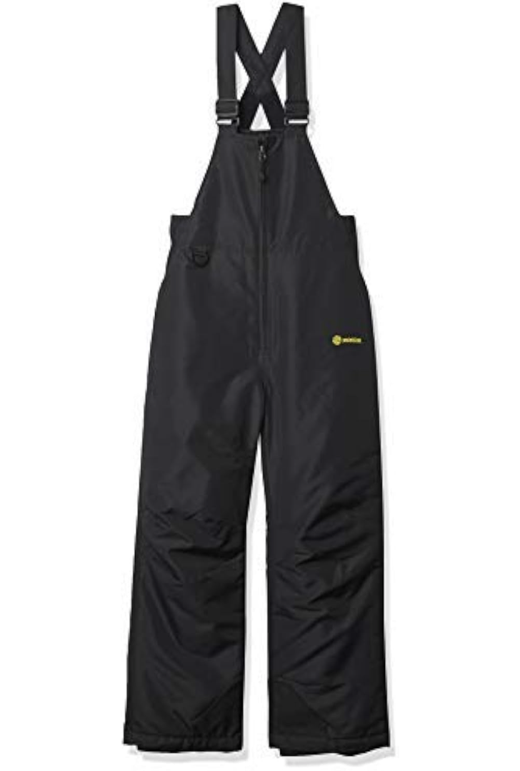 Solstice Apparel Kids Snow Ski Bib Pants, Black, 18