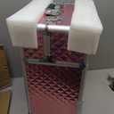 Rolling Makeup Case with Drawer Cosmetology Case on Wheels Makeup Trolley Sliding Drawer Makeup Travel Case for Esthetician, Mobile Stylist, Manicurist Barber Case Traveling Cart Trunk Glitter Pink (EXP 07/14/32)