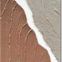 Limiyer Art Hand painted Modern Abstract Art Oil painting White and brown Thick texture canvas Art Oil painting Living Room Bedroom Office Wall Art Deco 40x28 inches (YI022)