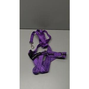 SlowTon No Pull Dog Harness - Heavy Duty Dog Harness and Leash Set for Medium Large Dogs, Reflective Tactical Harness with Soft Padded and Front Clip for Easy Walk and Training (Purple, Medium)
