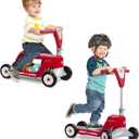 Toddler Scooter or Ride On Baby Toys, Radio Flyer Scoot 2 Scooter, for Ages 1-4, Red Ride On Toys