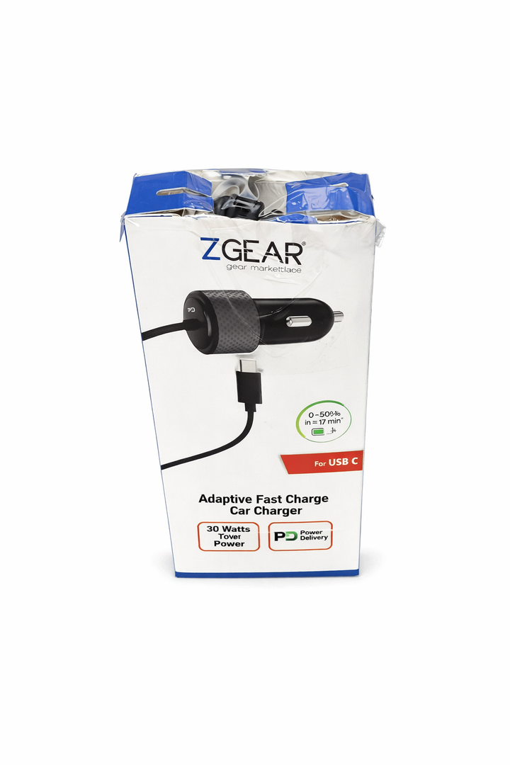 ZGear For USB C Adaptive Fast Charge Car Charger 30 Watts Total Power 