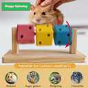 Small Animal Activity Toy with Rotating Wooden Cubes for Hamsters Gerbils Mice