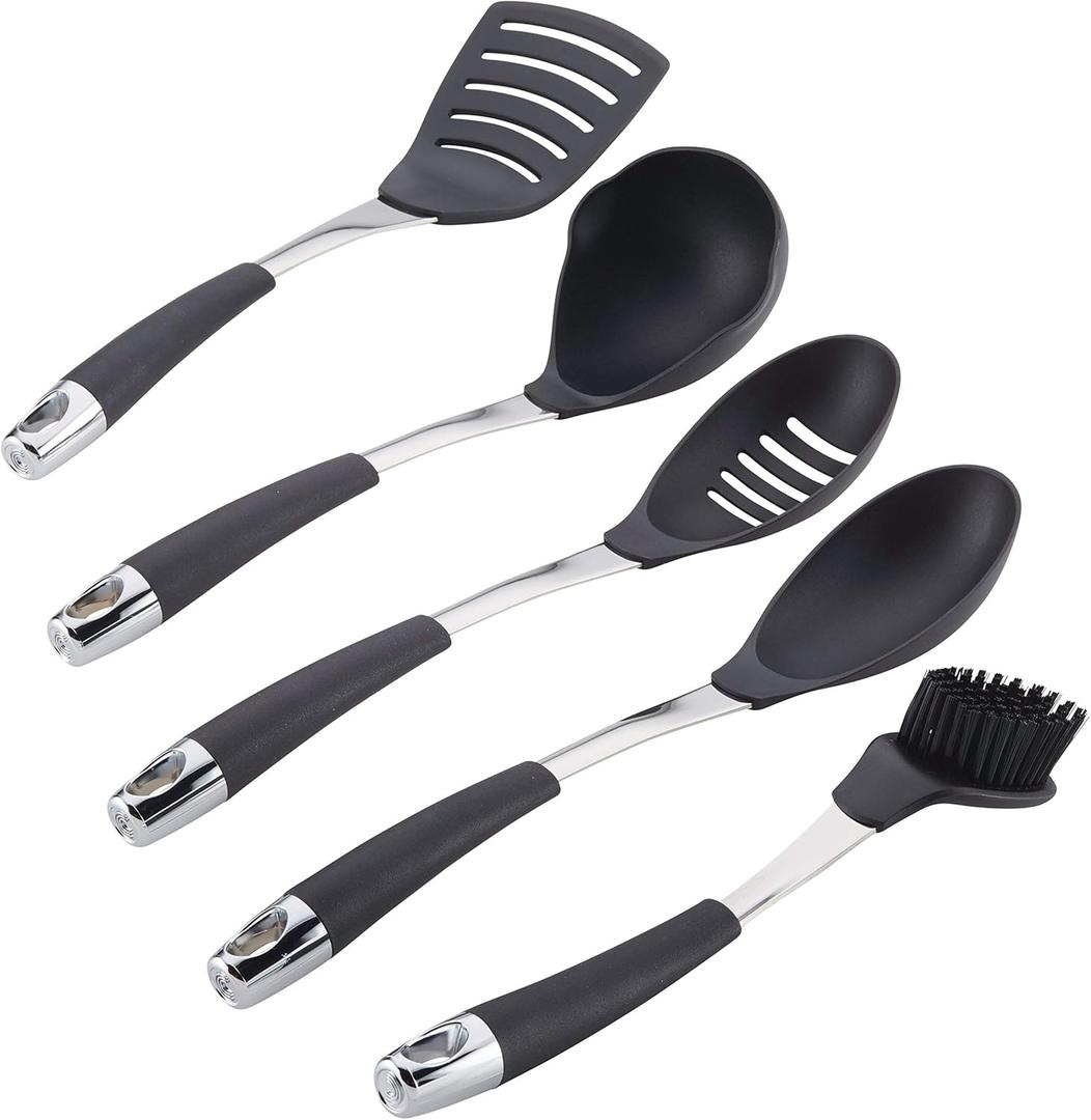 Circulon Harmony Tools 5-Piece Nylon Tool Set, Black