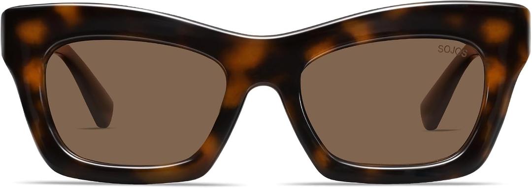 SOJOS Trendy Cat Eye Polarized Sunglasses for Women Men Retro Chunky Designer Sunnies SJ2339