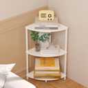 3 Tier Corner Shelf Stand, 23.2" Kitchen Shelf Organizer with Metal Frame for Organization & Storage, Marble White Corner Shelf for Kitchen Decor Accessories