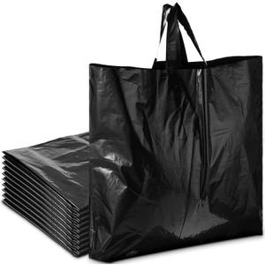 Zonon 80 Pcs 18"x14" Black Plastic Shopping Bags with Handles, 3.3 Mil Thick Boutique Shopping Bags Heavy Duty Package for Merchandise Retail Clothing Hoodies Grocery Store