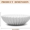 YMXYJM Large Decorative Bowl, Modern Handicraft Bowls for Home Decor, Decorative Fruit Bowl for Kitchen Counter, Ruffle Bowl Decor, Stylish Key Bowl for Entry Table, White, 10 inches x 3 inches