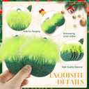 Novabright 48 Pcs Lime Green Christmas Ornaments Christmas Wood Cutouts with Fuzzy Lime Green Hair Hanging Glitter Wooden Baubles for Xmas Tree Home Decor Craft