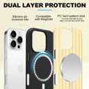 Magnetic for iPhone 15 Pro Case Cute Stripes Phone Case, Shockproof Slim TPU and Hard PC Protective Phone Cover Compatible with MagSafe Designed for Women Girls, Yellow