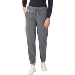 Hanes Women's Scrubs Cargo Joggers, Healthcare Scrub Joggers for Women, Moisture Wicking (XX-Large, Ebony Heather)