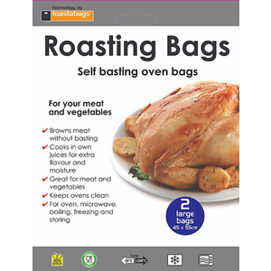 Planit Products Oven Roasting Bags Large 2pk One Colour (One Size), 2 Large Bags 18x22" 