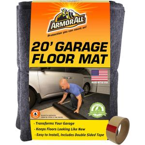 Armor All Garage Floor Mat (20' x 7'4"), Waterproof Garage Flooring, Absorbent, Premium Oil Spill Resistant Garage Pad, Durable, Protects Surfaces (Includes Double Sided Tape) (USA Made)