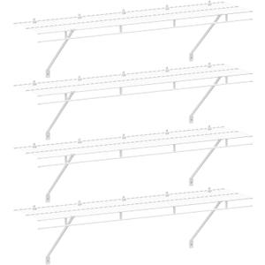 HAUSHOF Closet Shelves Wall Mounted 4-Pack, 4 ft x 12in White Wire Shelving for Laundry Room, Closet, Basement Organization and Storage