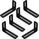 6 Pcs Adjustable Slotted L Brackets, Black L Shaped Bracket with 2 Slots Holes, Metal 90 Degree Joint Right Angle Corner Brace Brackets for Fixing Wood Furniture, PC Case 4" L x 2"H x 1"W