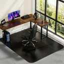 Office Chair Mat for Carpet 48x 60, Heavy Duty Desk Chair Mat for Low Pile Carpet with Cleats, Black Plastic Floor Mat for Gaming Chair, Smooth Rolling Carpet Chair Mat Protector