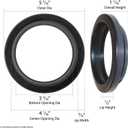 2 x Grand General 80473 Black 4" PVC Rubber Round Grommet
