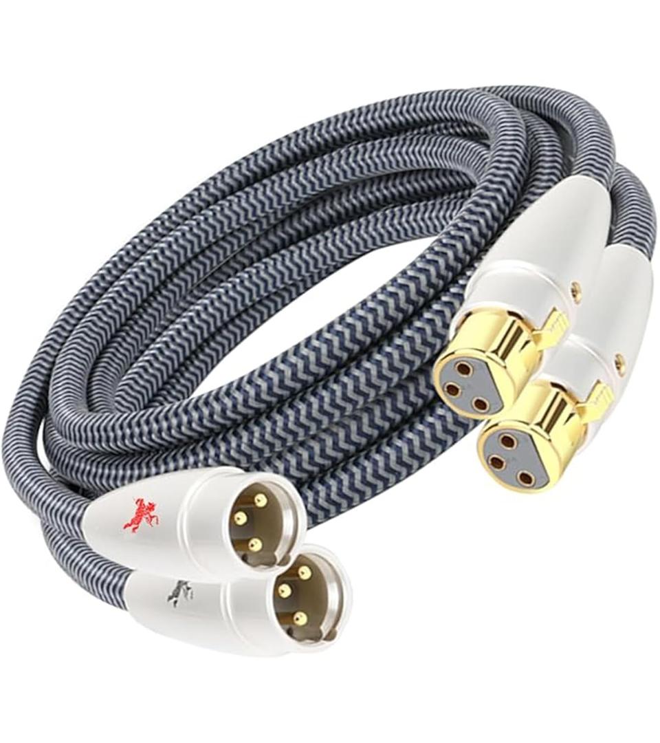 Balanced XLR Cable 2-Pack, Male to Female, 3-Pin, 3.2ft/1M, 24k Gold Plated