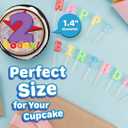 30x 2nd Birthday Cupcake Toppers – Edible Happy Birthday Décor, Wafer Sheet Cake Decorating