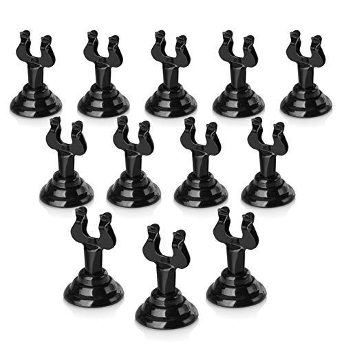 New Star Foodservice 27747 Triton/Ring-Clip Number Holder/Number Stand/Place Card Holder, Set of 11, 1.5-Inch, Black