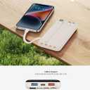 charmast 20000mAh Portable Charger with Built in Cables, 22.5W Travel Power Bank Fast Charging, USB C Cell Phone Battery Pack for iPhone 16/15/14/13/12/11 Series, iPad, Samsung, Android, Tablet