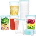 Vtopmart 12 Pack 32oz Soup Containers with Airtight Lids, Deli Containers for Take-Out, Plastic Food Freezer Storage Containers for Meal Prep, Salad, Fruit, Lunch, Microwave/Dishwasher/Freezer Safe