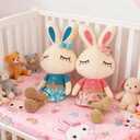 Set of 2 Easter Bunny Plush for Kids, 18.3" Easter Stuffed Animal, Big Rabbit Toys Cute Birthday Gifts for Boy Girl, Pink & Blue