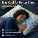 Pillows Queen Size Set of 2 for Sleeping, Cooling Adjustable Memory Foam Pillows, Dual Fill Design Helps Maintain Shape, Breathable Washable Cover