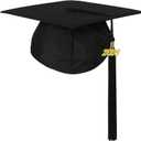 Newrara Graduation Unisex Matte Adult Graduation Cap with Tassel (Black)