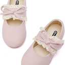 BMCiTYBM Toddler Girls Dress Walking Shoes Knitting Mary Jane Flats Ballet Party (3-pink)