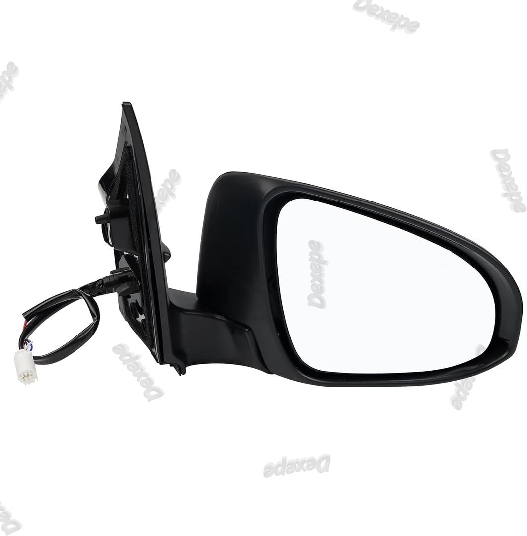 Passenger Side Mirror Assembly Compatible with Toyota Corolla 2014-2019 Non-heated Power Adjustable Glass Replace 8791002F80, 8791002F81, TO1321293, 8791002945 Black (3Pin Right)