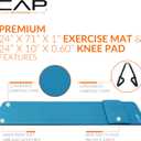 CAP Barbell 1/2-Inch High Density Exercise Yoga Mat with Strap | Multiple Options