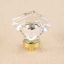 coolnews 8 Pack Crystal Glass Drawer Knobs Brushed Brass/Gold Cabinet Knobs Square Dresser Knobs and Pulls for Kitchen Cupboard 1-3/8 Inch (Clear Crystal+Satin Brass Base)