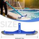 Pool Brush Head & Fine Mesh Pool Skimmer Kit17" Pool Brushes for Cleaning Pool Wall Reinforced Frame Pool Net Leaf Skimmer Cleaning Tool with Deep Fine Nylon Mesh Net Bag for Fast Cleaning