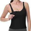 V VOCNI Nursing Tank Tops for Breastfeeding Workout Crop Top Longline Nursing Sport Bra Maternity Bras for Pregnancy (XX-Large, Black)