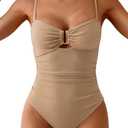 Eomenie One Piece Swimsuit for Women Tummy Control Ruched Bathing Suit Cutout U Wire Swim Suits, Size XL