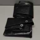 8x8FT Tarps Heavy Duty Waterproof, 16 Mil Black Heavy Duty Tarps with Grommets Reinforced Edges, UV Resistant Tear&Fade Resistant Covers for Camping Patio Roof Boat Outdoor 2 Pack