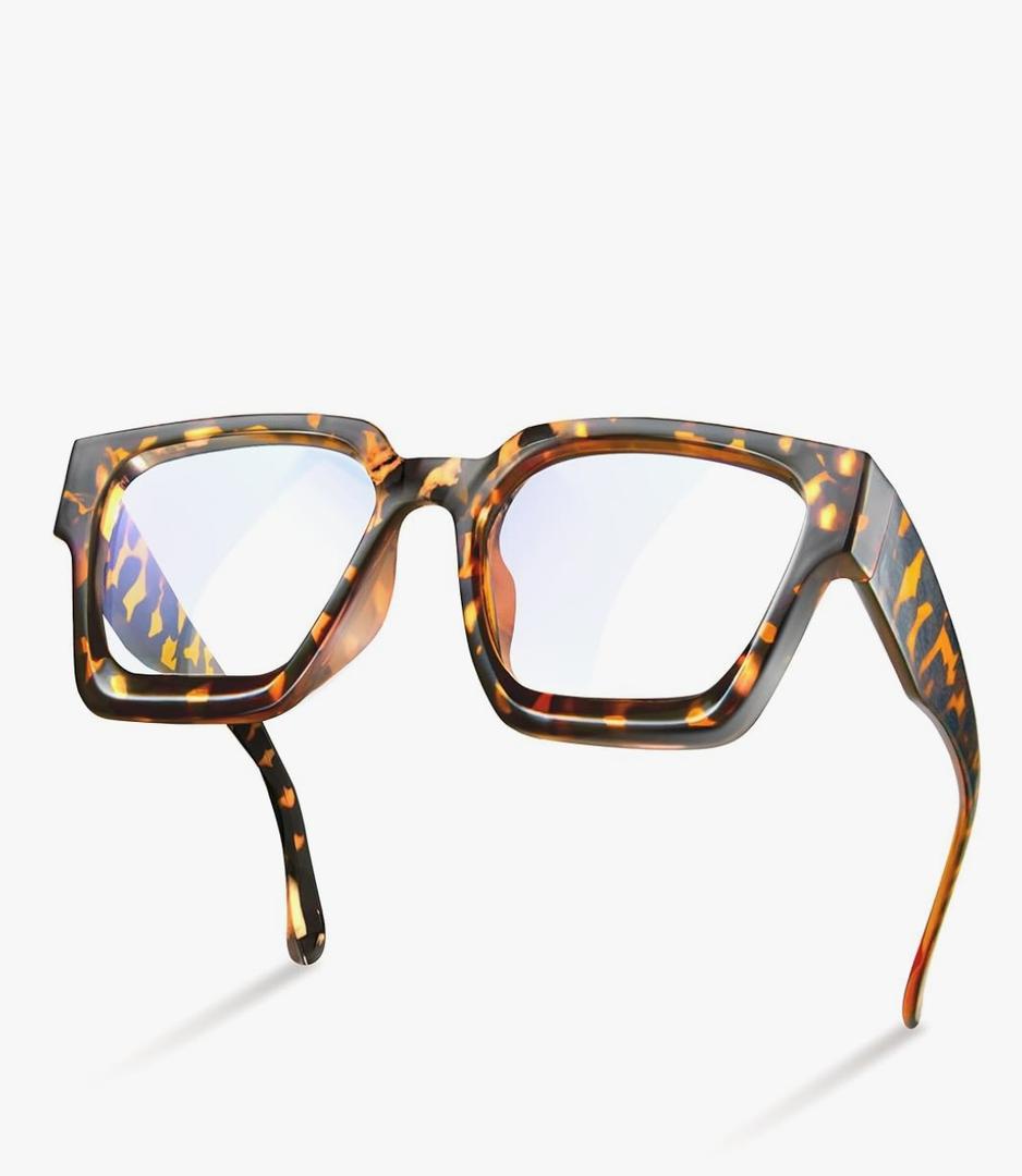 livho Oversized up to 99% Blue Light Blocking Glasses for Woman - Rectangle Fashion Glasses for Computer, Chic Preppy Frame,  *Coco Tortoise