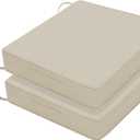 Favoyard Patio Chair Cushions 18.5 x 16 x 3 Inch Waterproof Outdoor Seat Cushions for Patio Furniture 3-Year Color Fastness Garden Sofa Couch Chair Pads with Handle & Adjustable Straps Set of 2, Beige