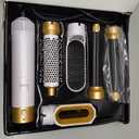 Hair Dryer Brush 5 in 1, Negative Ion Blow Dryer Brush Set - 110,000 RPM High -Speed Hot Air Brush Air Styler Curling Wrap Air Curler, Curling Iron Hair Styling Tool for Straight Curl Drying Smoothing, White