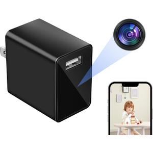 Hidden Camera Charger - Full HD 1080P WiFi Mini Spy Camera - Compact Wireless Indoor Security Camera - Discreet Tiny Nanny Cam