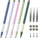 Bopomofo Stylus Pen for Touchscreen,5 PCS 2-in-1 Magnetic Stylus Pen High Sensitivity & Precision Stylus,Extended Pen Body Design,Compatible with Touch Screens(9 Tips + 3 Magnetic Sheets) (Pink/Purple/Blue/Light Green/Dark Green)