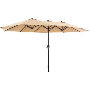 SUPERJARE 13FT Outdoor Umbrella for Patio, Double sided Pool Umbrellas with Fade Resistant Canopy, Large Table Umbrella for Deck, Market, Backyard - Beige