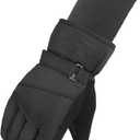 MAGARROW Kids Winter Warm Gloves Windproof Water-Resistant Snow Boys Girls Sport Gloves (Small (Fit Kids 6-8 Years), All-Black - Long Cuff)