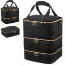 Uross Nail Polish Organizer Bag Holds 84 Bottles Nail Polish & Nail Lamp, Gel Nail Polish Organizers and Storage box for Nail Tech, Nail Kit Supplies Organizer Case-Black (X Large - 11 x 9.5 x 13 inch (84 bottles))