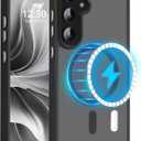 N52 Strong Magnetic Case for Samsung Galaxy S22 Plus Case, Fit for MagSafe Thin Shockproof Drop Protection Translucent Non-Fingerprint/Scratch S22+ Plus Phone Case-Frosted Black