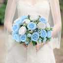 MARTINE MALL 2 Packs Peonies Artificial Flowers, Mixed White Blue Artificial Peonies, Silk Peonies Flowers Fake Peonies Artificial Peony Flowers for Centerpiece Table Wedding Party Home Decor