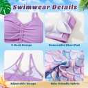 Girls Swimsuit 2 Piece Bikini Bathing Suit with Drawstring Cover Up Girls' Swimwear 9-16 Years